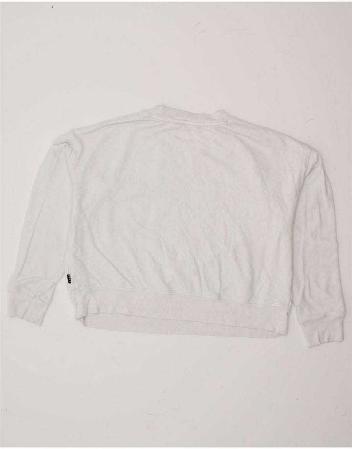 DKNY Womens Oversized Graphic Sweatshirt Jumper UK 14 Medium White Cotton Vintage Dkny and Second-Hand Dkny from Messina Hembry 