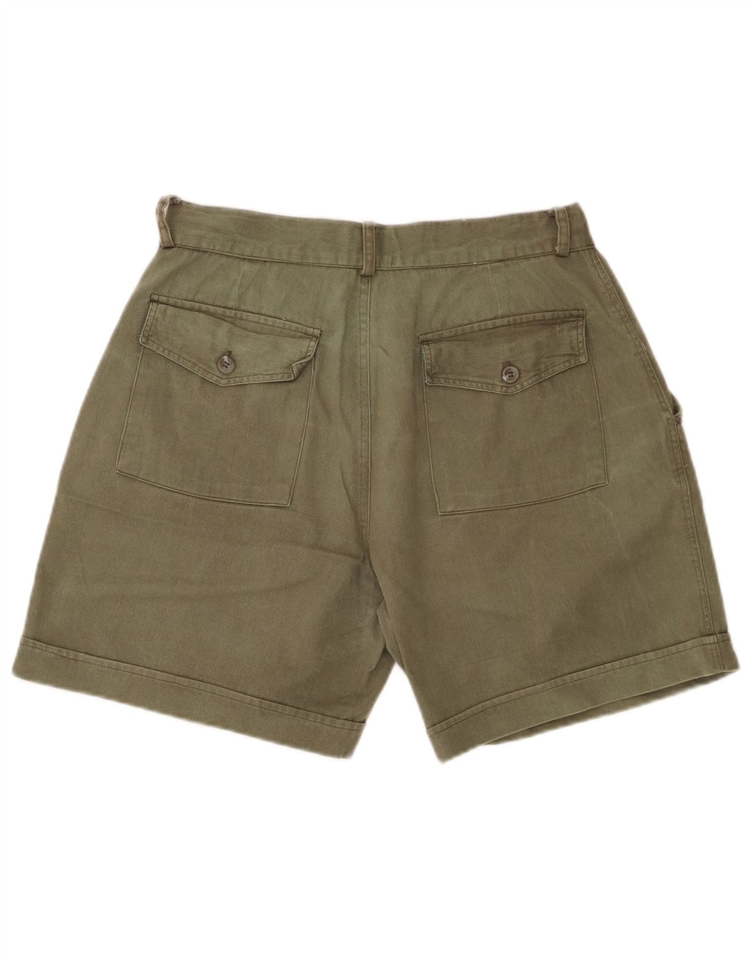 VINTAGE Ženske chino kratke hlače s klinovima W28, srednji kaki pamuk