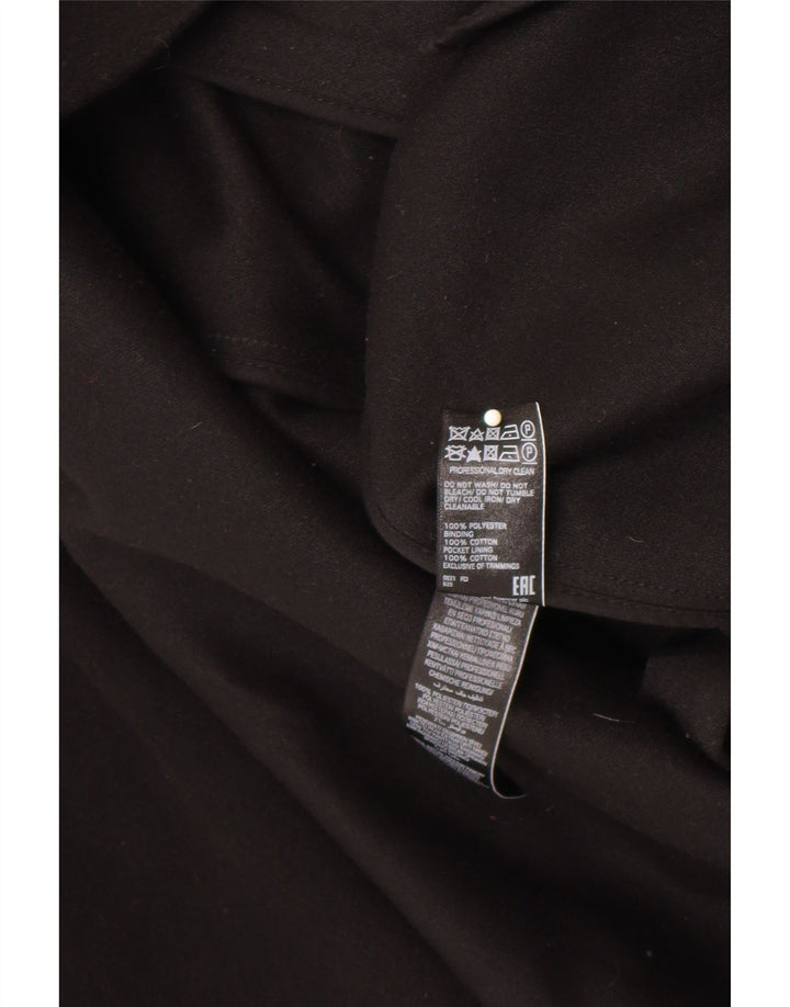 Marks & Spencer ženski kaput s kapuljačom i kravatom UK 18 XL crni poliester