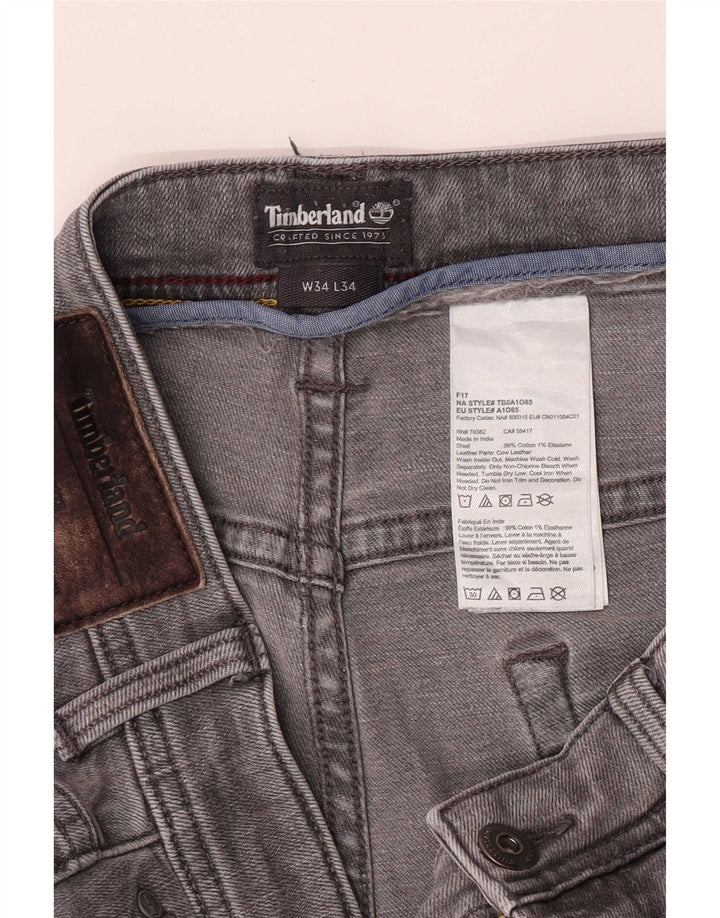Timberland muške obične ravne traperice W34 L30 sivi pamuk
