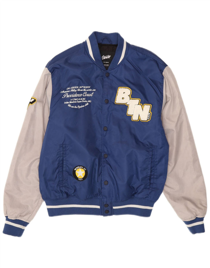 Pull & Bear muška sveučilišna jakna Boston UK 38 srednje plave boje