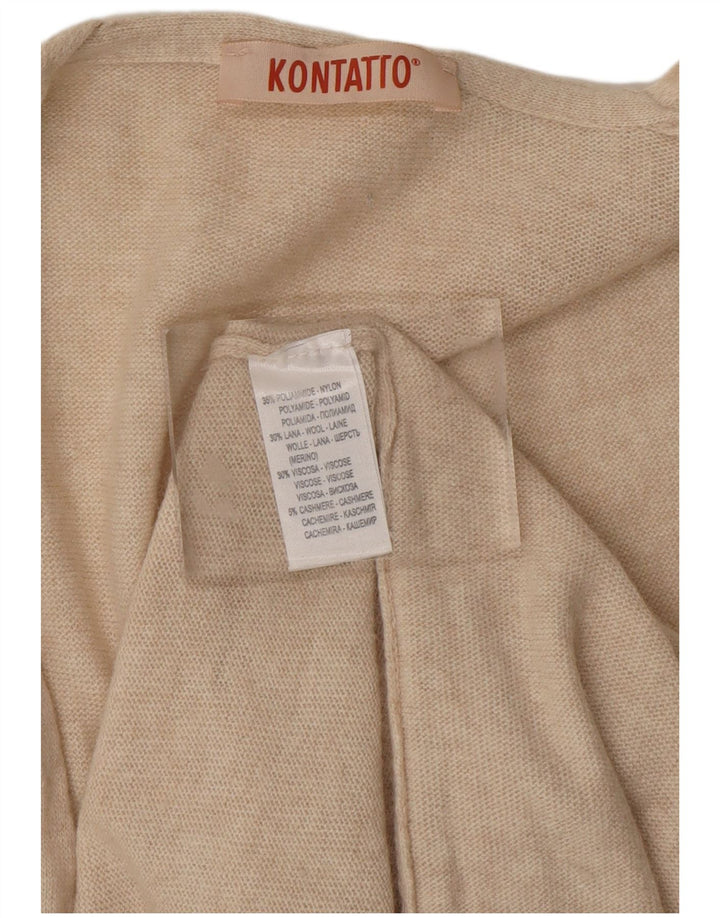 KONTATTO Ženski dugi kardigan pulover UK 14 srednje bež poliamid