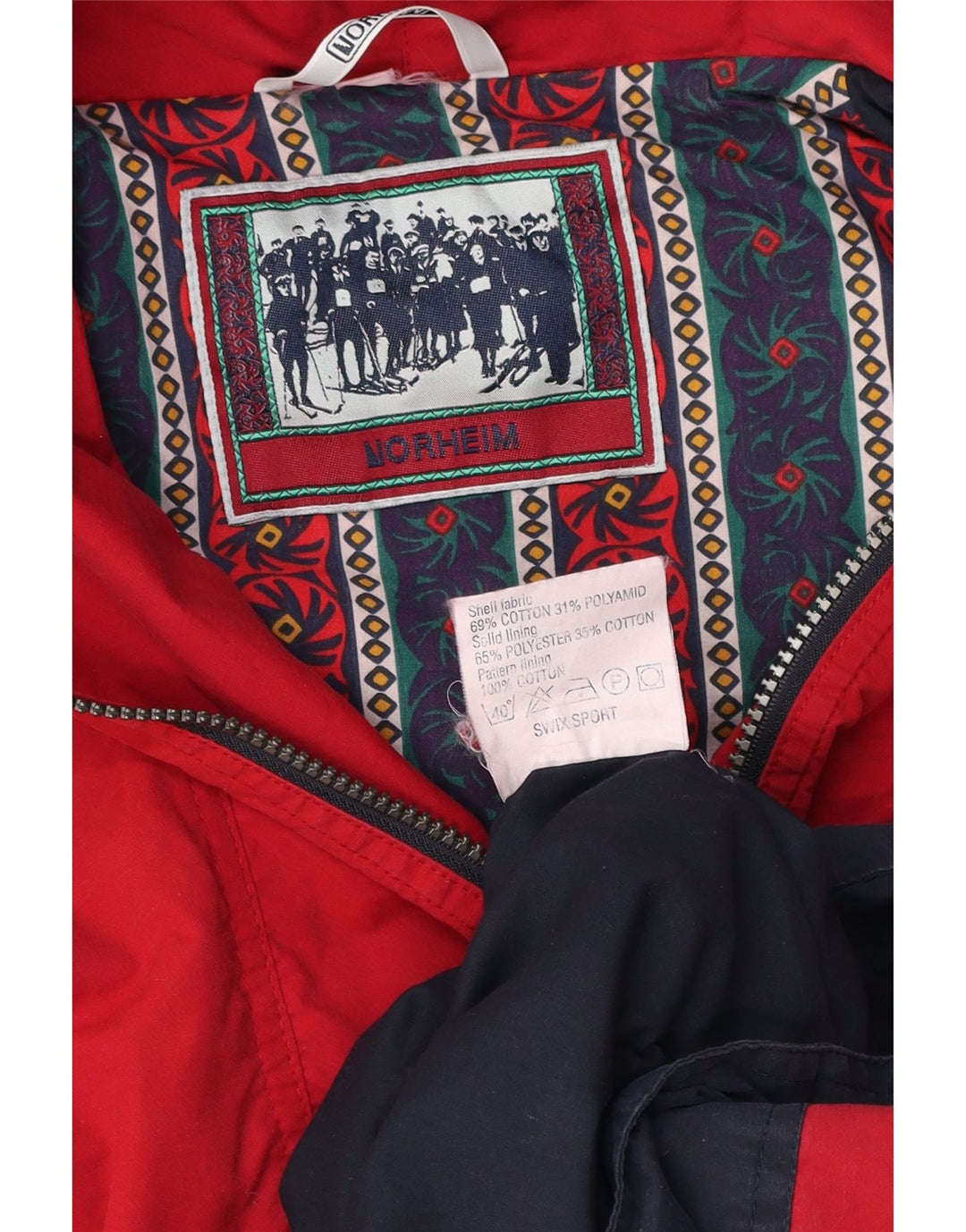 NORHEIM Muška anorak jakna s kapuljačom UK 40 Veliki crveni pamuk u boji