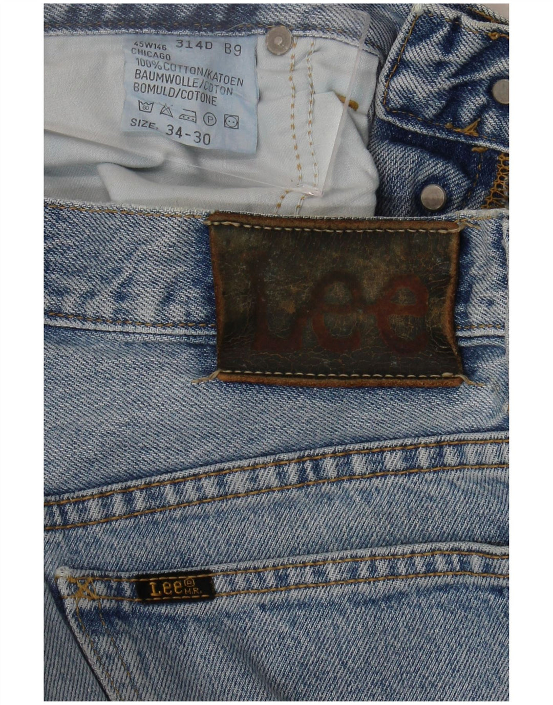 Lee muške ravne traperice W34 L30 plavi pamuk