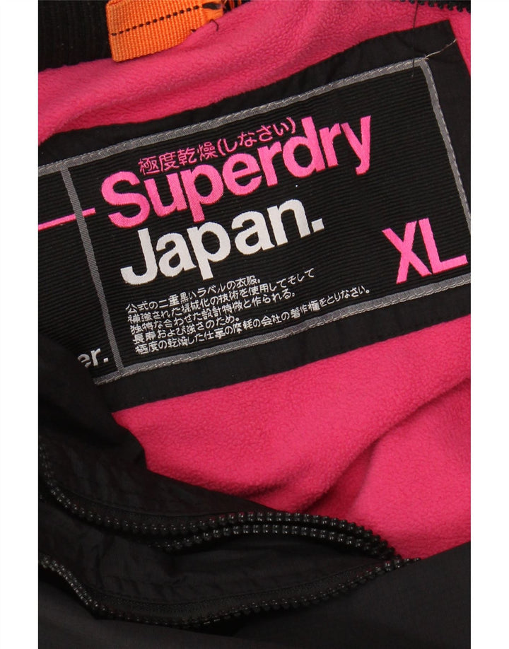 Superdry ženska vjetrovka s kapuljačom UK 18 XL crni najlon