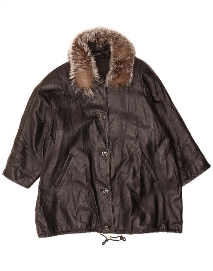 PAUL & WITE Ženski kožni kaput UK 20 2XL crna koža