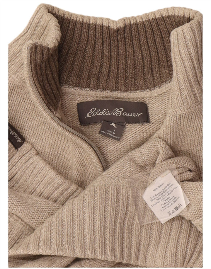 Eddie Bauer, muški pulover s izrezom i velikim bež pamukom