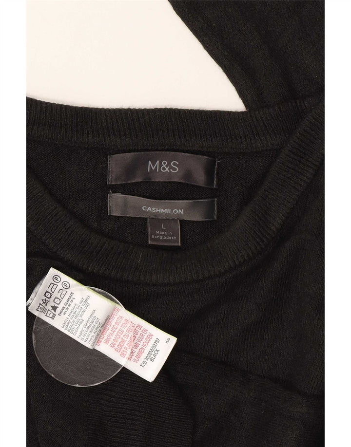 Marks & Spencer muški pulover s okruglim izrezom, veliki crni akril