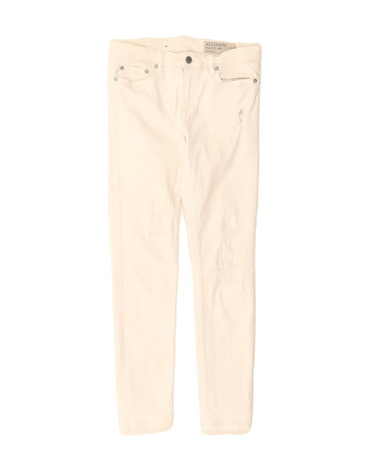 ALL SAINTS Womens Slim Jeans W28 L27 Off White Cotton Vintage All Saints and Second-Hand All Saints from Messina Hembry 