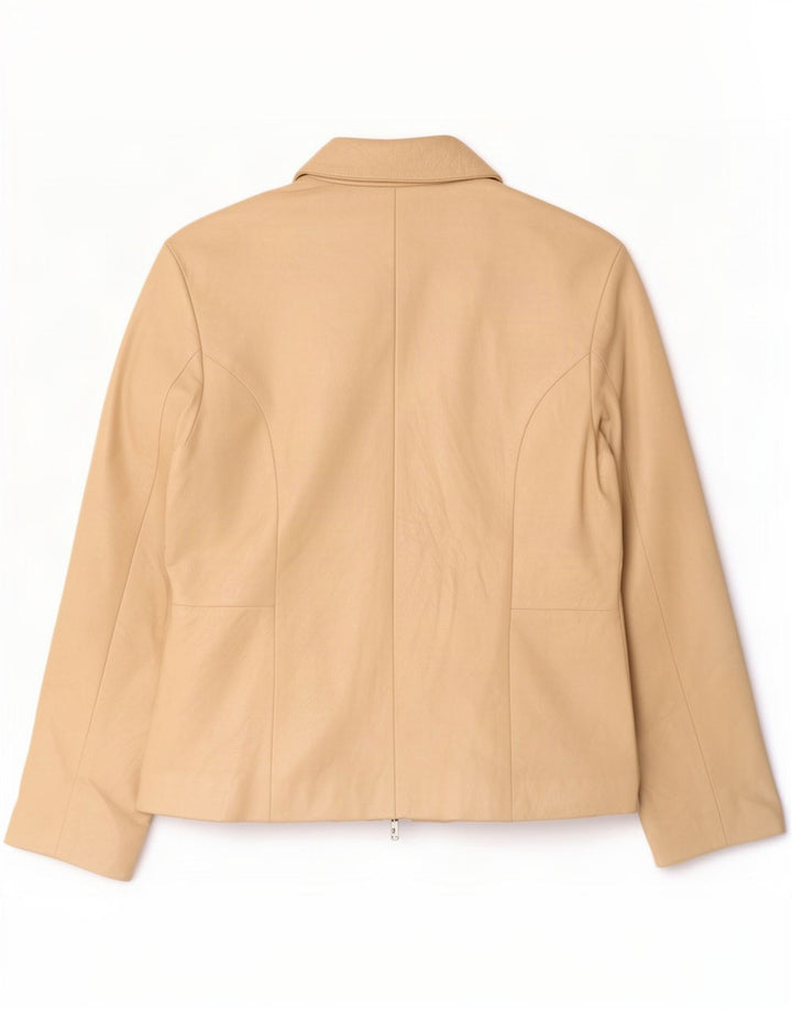 Vintage ženska kožna jakna IT 46 Large Beige