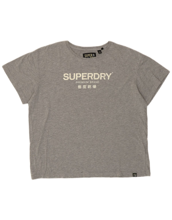 SUPERDRY Ženska prevelika majica kratkih rukava s grafičkim motivima UK 16 Veliki sivi pamuk