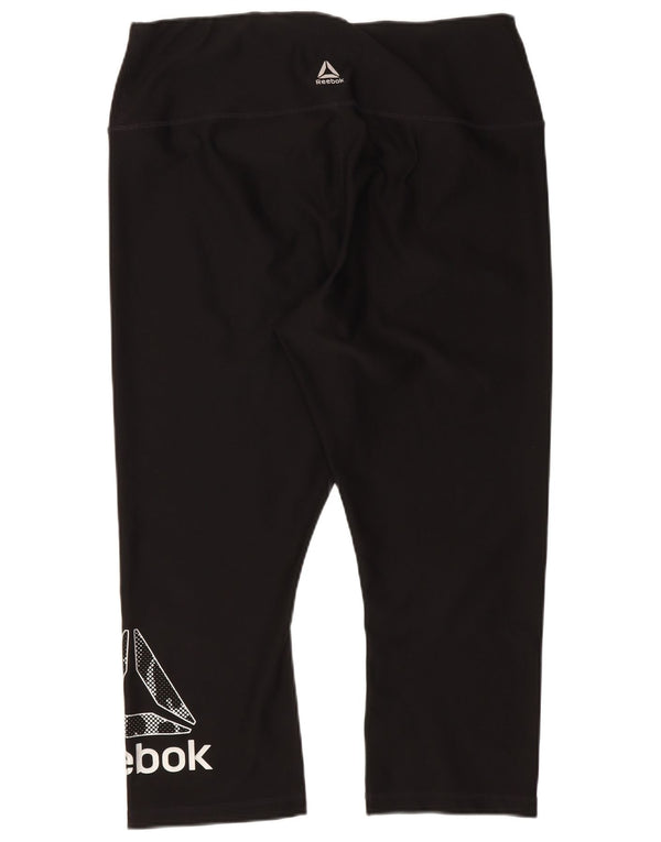 Reebok Ženske Graphic Capri Leggings UK 14 Large Black