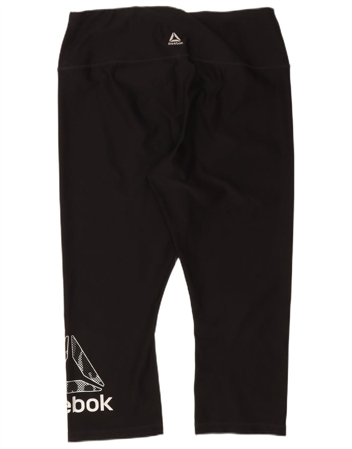 Reebok Ženske Graphic Capri Leggings UK 14 Large Black