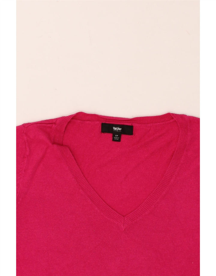 MOSSIMO Womens V-Neck Jumper Sweater UK 10 Small Pink Cotton Vintage Mossimo and Second-Hand Mossimo from Messina Hembry 