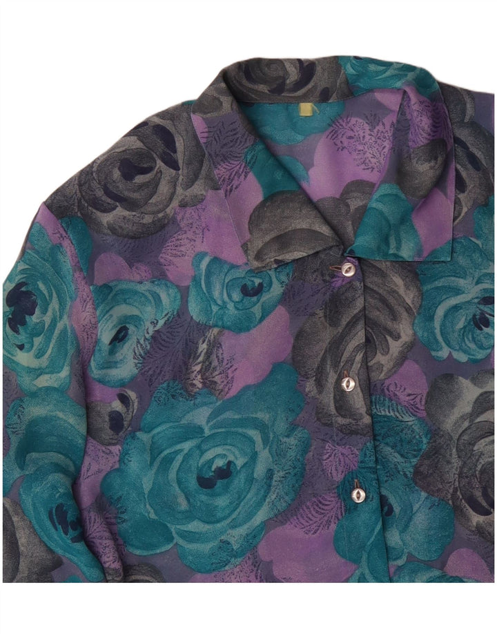 VINTAGE Ženska košulja bluza UK 18 XL Raznobojna cvjetna