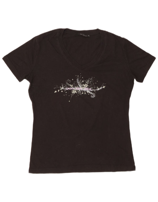 CALVIN KLEIN JEANS Ženska majica kratkih rukava s grafičkim motivima UK 20 2XL crna