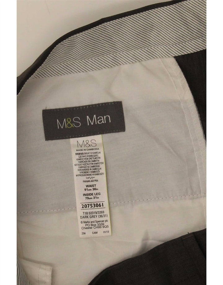 Marks & Spencer muške hlače s štipaljkama W36 L31 sivi poliester