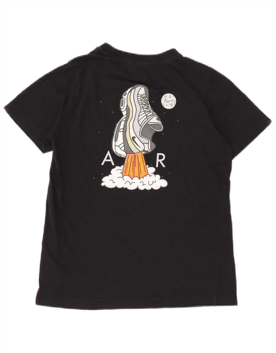 NIKE Boys Graphic T-Shirt Top 10-11 Years Medium Black Pamuk