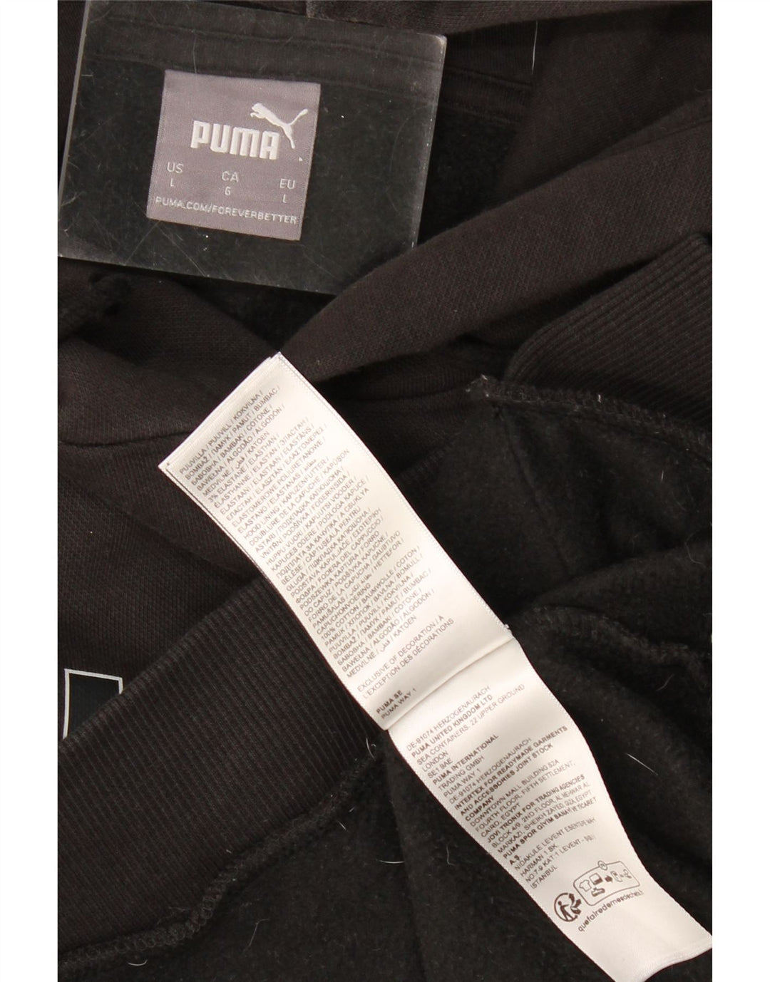 PUMA muška majica s kapuljačom, veliki crni pamuk