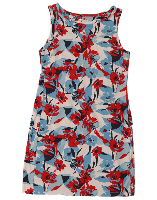 Columbia Womens Sleeveless Sheath Dress UK 12 Medium Blue Floral Polyester