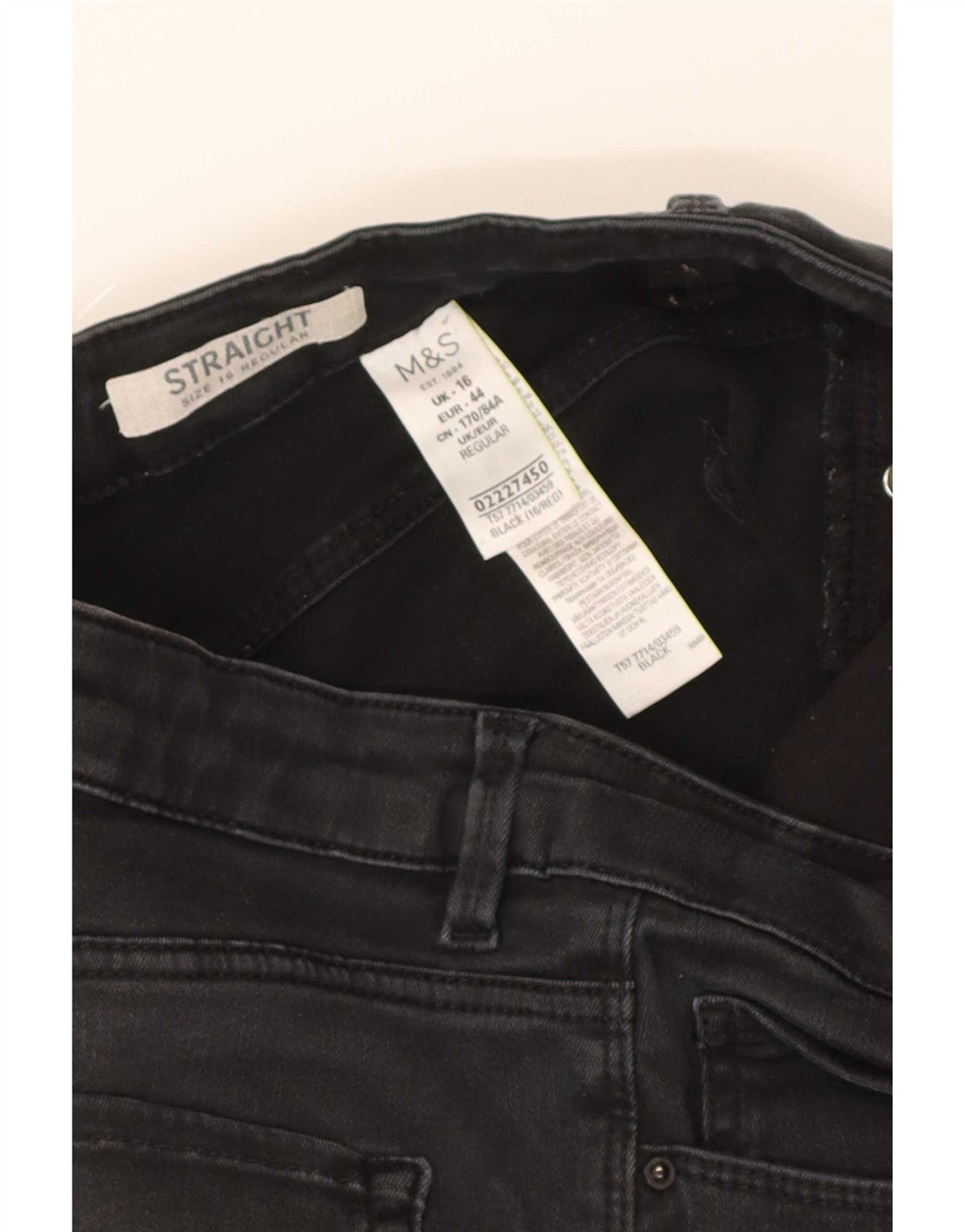 Marks & Spencer ženske obične ravne traperice UK 16 Large W32 L30 crne