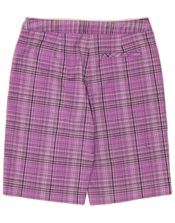 IZOD Womens Casual Shorts US 2 XS W28 Purple Check Polyester Vintage Izod and Second-Hand Izod from Messina Hembry 