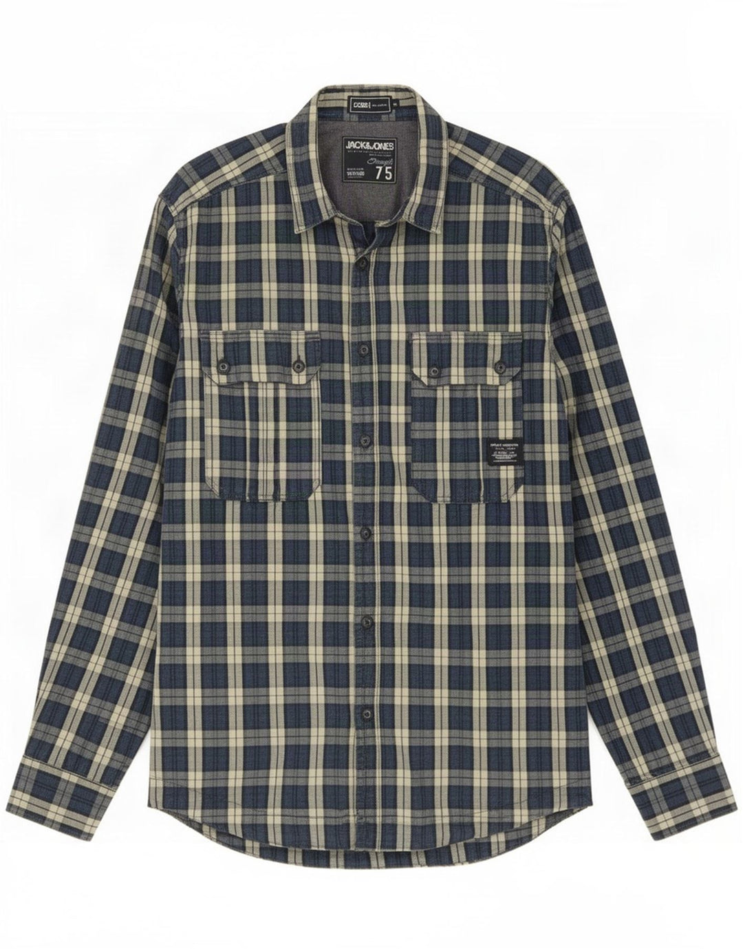 Jack & Jones muška košulja Srednja tamnoplava karirana pamuk
