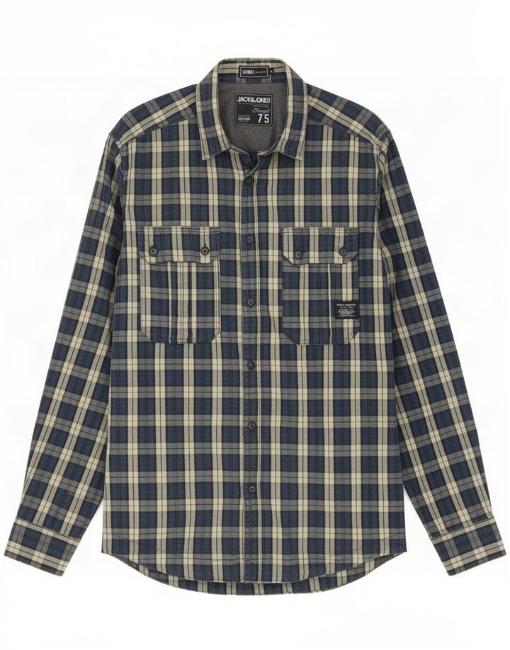 Jack & Jones muška košulja Srednja tamnoplava karirana pamuk