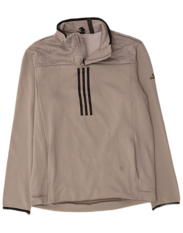 Adidas muška trenirka Climawarm zip izrez i gornji dio srednje sive poliestera