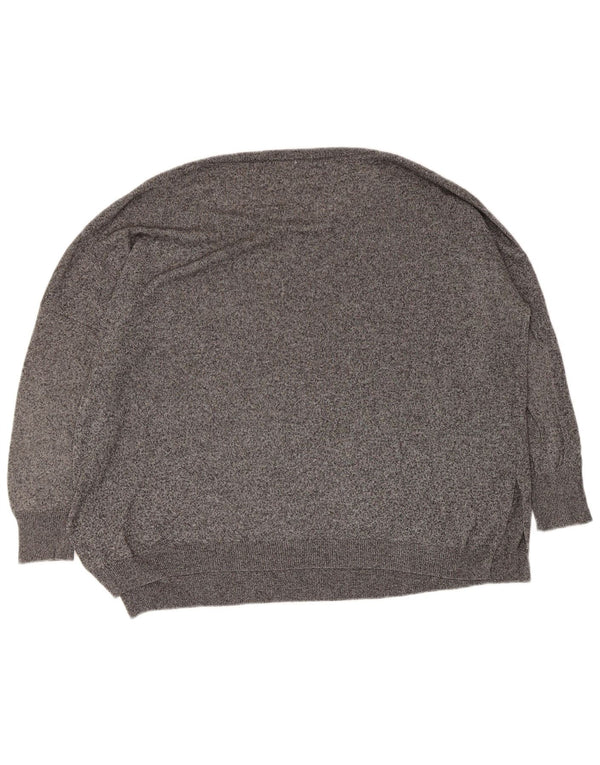 Zara ženski pulover s velikim veznim izrezom UK 16 Large Grey Flecked