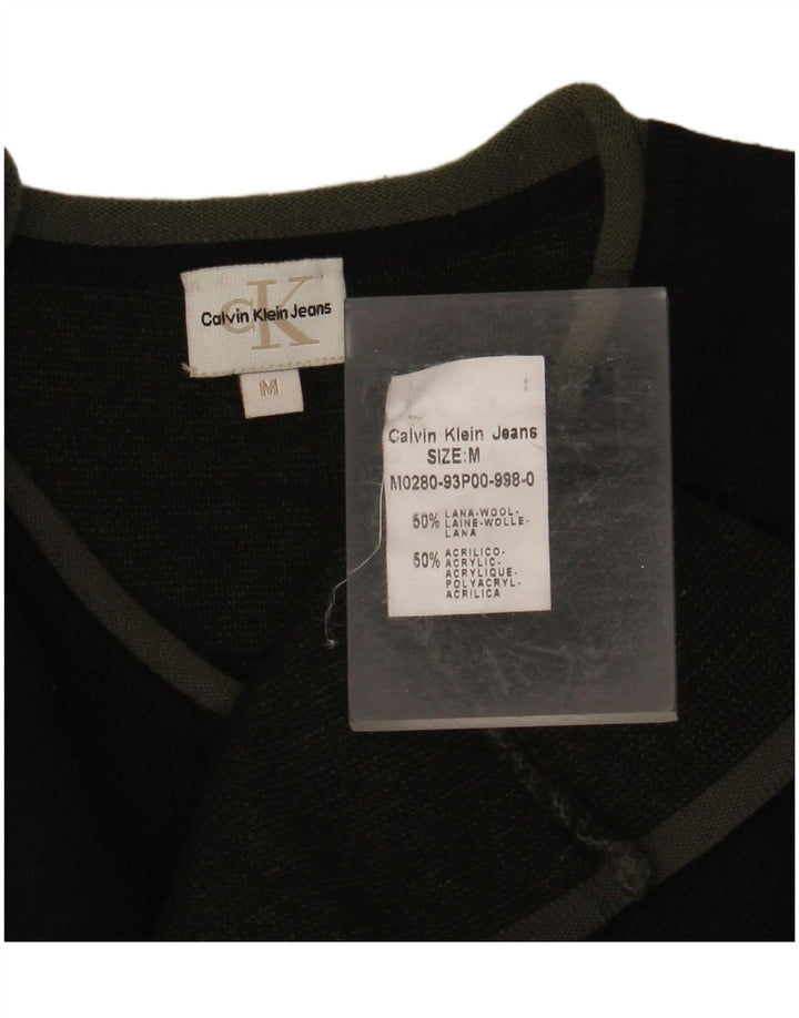 CALVIN KLEIN JEANS Muški džemper s V-izrezom srednje crne vune