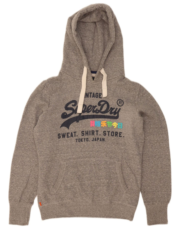 Superdry ženska majica s kapuljačom s kapuljačom s kapuljačom UK 14, srednje sivi flekasti pamuk