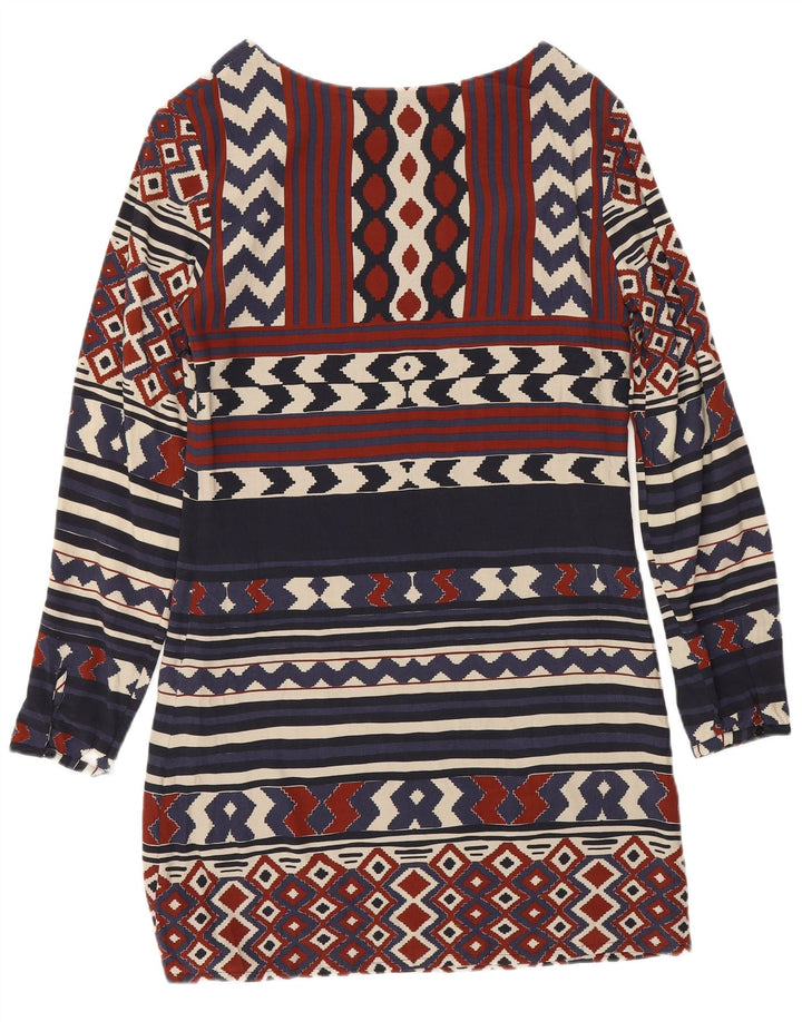 Desigual ženska plašt haljina dugih rukava EU 36 Mala tamnoplava geometrijska