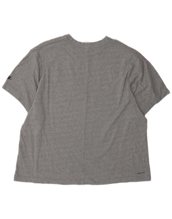 Nike Dri Fit majica kratkih rukava 2XL sivi pamuk
