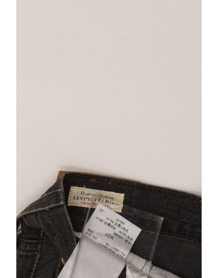 LEVI'S Ženske 501 traper kratke hlače visokog struka W27 Male sive pamučne