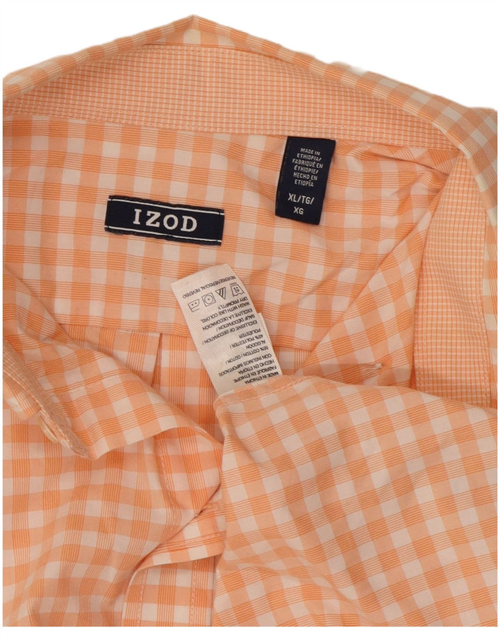 Izod muška košulja XL narančasta gingham pamuk