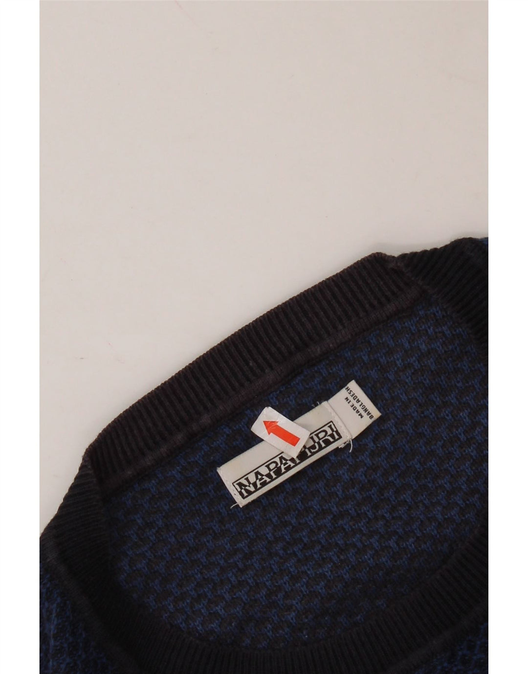 NAPAPIJRI Mens Crew Neck Jumper Sweater Medium Blue Spotted