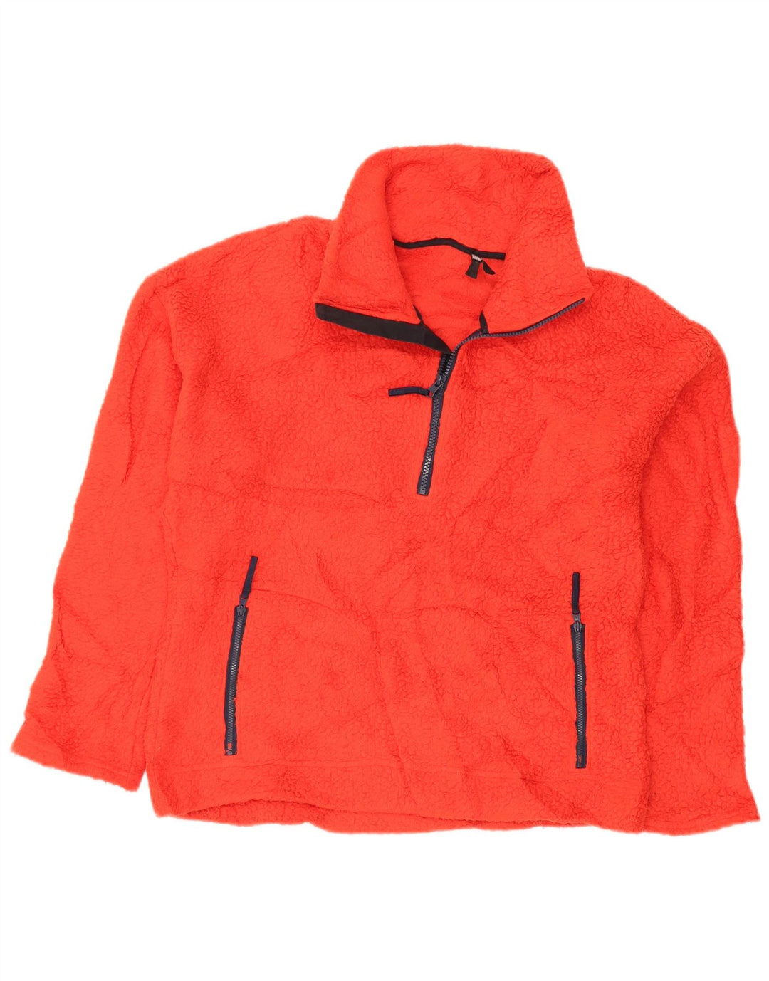 J. CREW Ženski džemper od flisa s patentnim izrezom UK 14 Srednje narančasti poliester