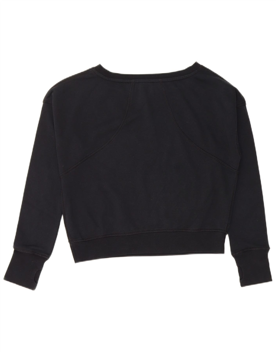 NIKE Girls Crop Graphic Sweatshirt Džemper 13-14 godina XL crni pamuk