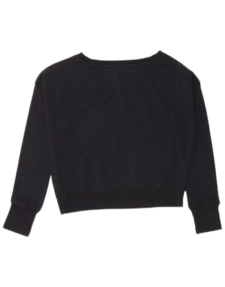 NIKE Girls Crop Graphic Sweatshirt Džemper 13-14 godina XL crni pamuk