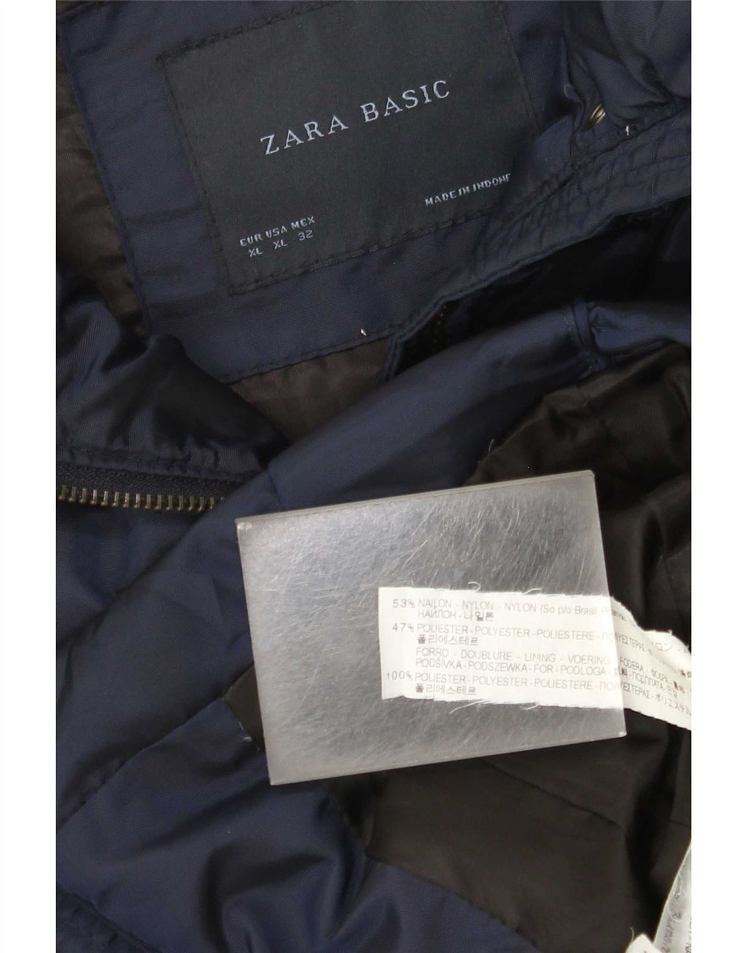 Zara ženska podstavljena jakna UK 18 XL tamnoplavi najlon