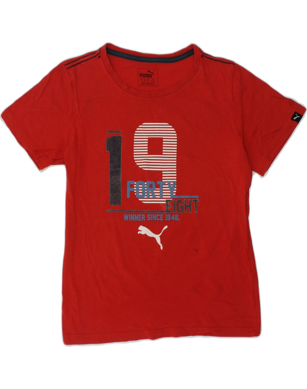PUMA Boys Graphic T-Shirt Top 9-10 Years Red | Vintage Puma | Thrift | Second-Hand Puma | Used Clothing | Messina Hembry 