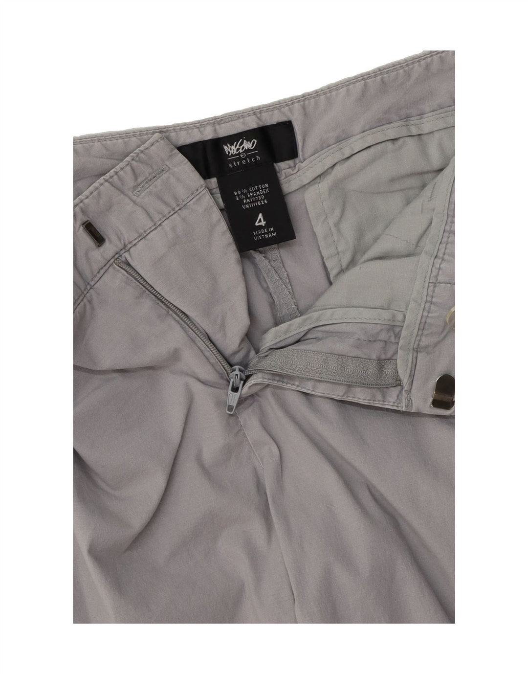 MOSSIMO Womens Straight Capri Trousers US 4 Small W30 L21 Grey Cotton Vintage Mossimo and Second-Hand Mossimo from Messina Hembry 