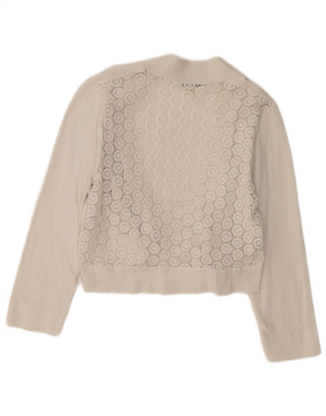 CALVIN KLEIN Ženski džemper s 3/4 rukavima UK 12 Medium Off White