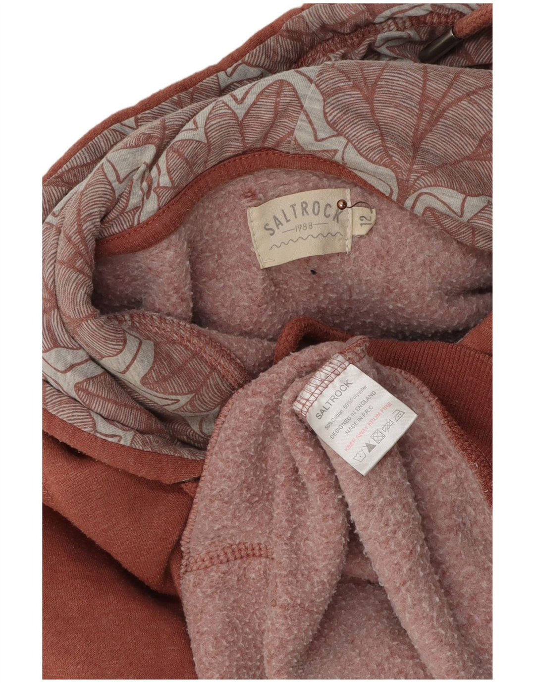 SALTROCK Ženska majica s kapuljačom s kapuljačom UK 12 srednje kestenjaste boje s pjegama