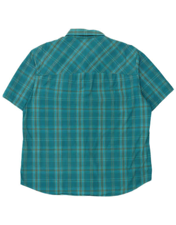 Jack Wolfskin muška košulja kratkih rukava UK 40/42 veliki plavi karirani pamuk