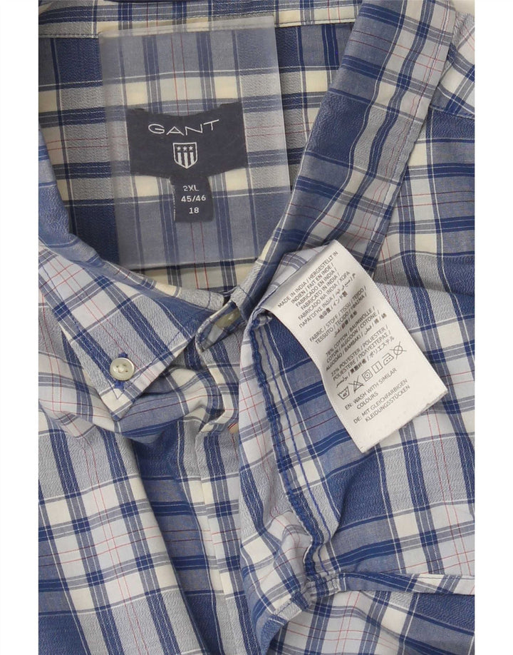 Gant muška košulja veličina 45/46 18 2XL plavi karirani pamuk