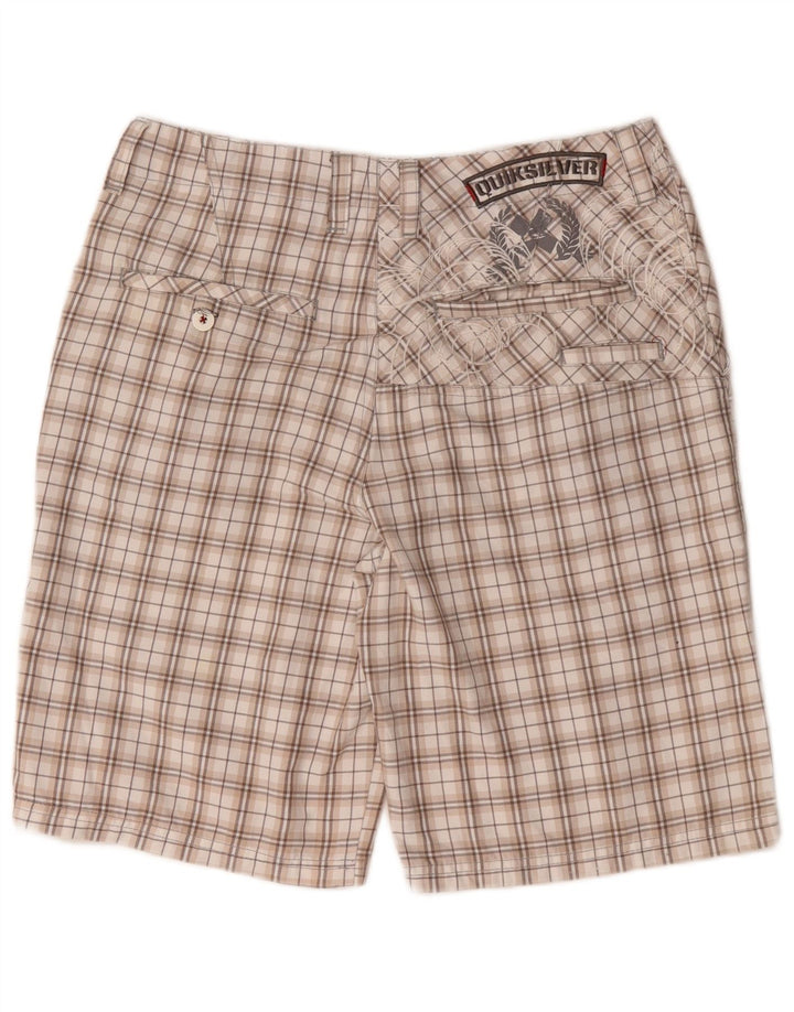 Quiksilver muške kratke chino hlače srednje veličine W32 bež karirani poliester