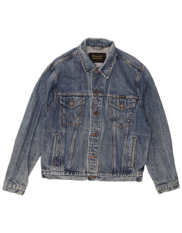 Wrangler Mens Denim Jacket UK 40 Large Blue Cotton
