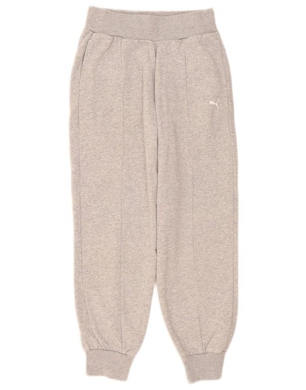 Puma Ženske grafičke trenirke Hlače Joggers UK 4 XS Grey Flecked Cotton